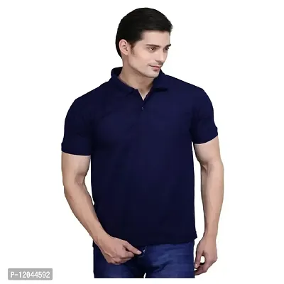 JMDE Dark Blue Men's Polo T-Shirt(Large)