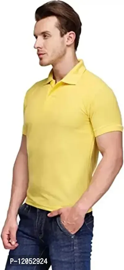 JMDE Men's Polo Plain Tshirt Yellow-thumb3