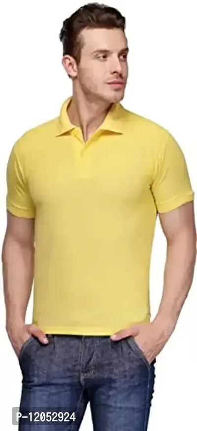 JMDE Men's Polo Plain Tshirt Yellow