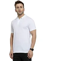 JMDE Men's Collared Neck Polo Casual T-Shirt for Men White (Large)-thumb3