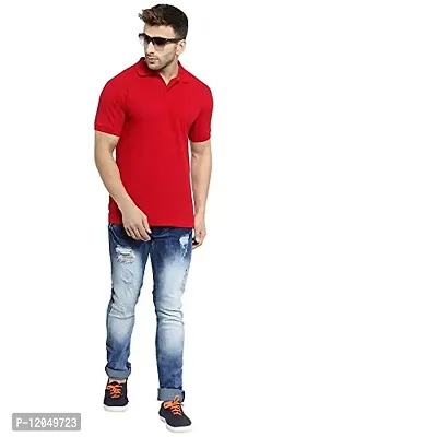 JMDE Men's Collared Neck Polo Casual T-Shirt for Men (Large)-thumb4