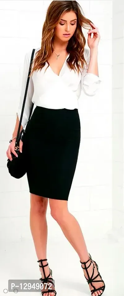 Yamika fashion mini black  pencil skirt