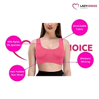 Stylis cotton blend Air sports bra seamless for womens PACK OF 4 multicolor-thumb3