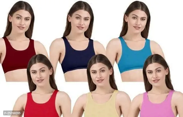 Stylish Multicoloured Cotton Blend Bras For Women Pack Of 3