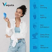 Vaquita - 2 in 1 Face Cleansing Brush  Massager for Deep Cleansing  Exfoliation {Blue}-thumb1
