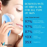 Vaquita - 2 in 1 Face Cleansing Brush  Massager for Deep Cleansing  Exfoliation {Blue}-thumb3