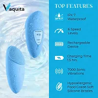 Vaquita - 2 in 1 Face Cleansing Brush  Massager for Deep Cleansing  Exfoliation {Blue}-thumb4