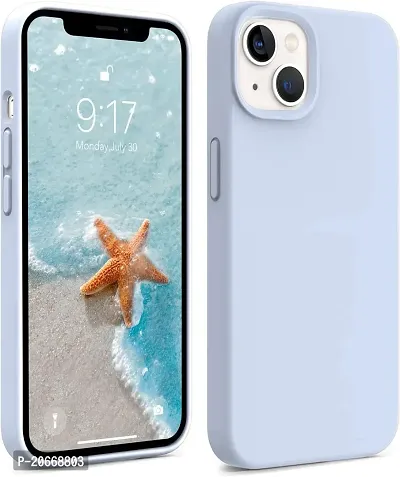 NAFS Silicon Case Compatible iPhone 13 | Camera Protect Microfiber Lining Cover | iPhone 13 case Cover (Siera Blue)-thumb0