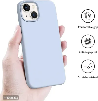 NAFS Silicon Case Compatible iPhone 13 | Camera Protect Microfiber Lining Cover | iPhone 13 case Cover (Siera Blue)-thumb3