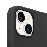 NAFS Silicon Case Compatible iPhone 13 | Camera Protect Microfiber Lining Cover | iPhone 13 case Cover (Black)-thumb2