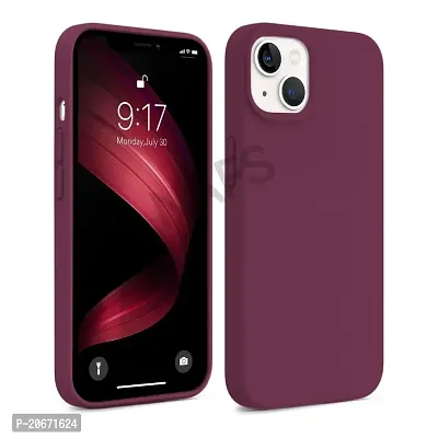 NAFS Silicon Case Compatible iPhone 13 | Camera Protect Microfiber Lining Cover | iPhone 13 case Cover (Wine Red)