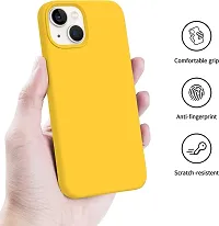 NAFS Silicon Case Compatible iPhone 13 | Camera Protect Microfiber Lining Cover | iPhone 13 case Cover (Yellow)-thumb1
