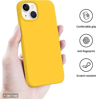 NAFS Silicon Case Compatible iPhone 13 | Camera Protect Microfiber Lining Cover | iPhone 13 case Cover (Yellow)-thumb2