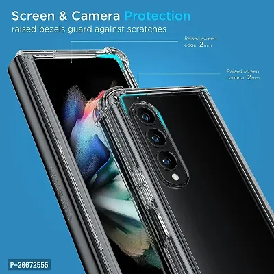 MAKAVO for Samsung Galaxy Z Fold 3 Case [Enhanced Corner Protection] Non-Yellowing Crystal Soft TPU Bumper Shockproof Hard Clear Back Cover for Samsung Z...-thumb3