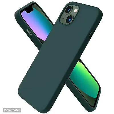 ORNARTO Compatible with iPhone 13 Case 6.1, Slim Liquid Silicone 3 Layers Full Covered Soft Gel Rubber Case Cover 6.1 inch-Olive Green Colour:Olive Green-thumb0
