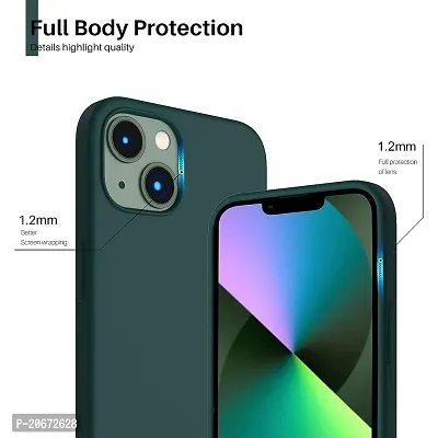 ORNARTO Compatible with iPhone 13 Case 6.1, Slim Liquid Silicone 3 Layers Full Covered Soft Gel Rubber Case Cover 6.1 inch-Olive Green Colour:Olive Green-thumb3