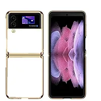 NAFS Clear Case Compatible for Galaxy Z Flip4 | Transparent Full Body Shockproof | Cover Case for Samsung Galaxy Z Flip 4 5G Clear Gold-thumb2