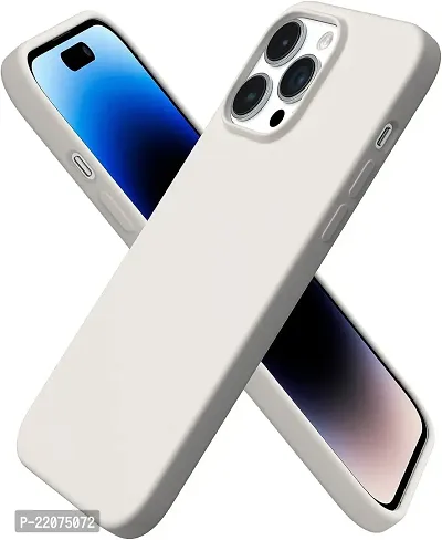NAFSreg; Compatible with iPhone 15 Pro Max, Slim Liquid Silicone 3 Layers Full Phone Covered Soft Gel Rubber Case Protective Phone Cover (White)