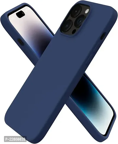 NAFSreg; Compatible with iPhone 15 Pro Max, Slim Liquid Silicone 3 Layers Full Phone Covered Soft Gel Rubber Case Protective Phone Cover (Navy Blue)-thumb0