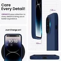 NAFSreg; Compatible with iPhone 15 Pro Max, Slim Liquid Silicone 3 Layers Full Phone Covered Soft Gel Rubber Case Protective Phone Cover (Navy Blue)-thumb2