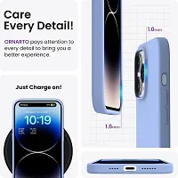 NAFSreg; Compatible with iPhone 15 Pro Max, Slim Liquid Silicone 3 Layers Full Phone Covered Soft Gel Rubber Case Protective Phone Cover (Sierra Blue)-thumb3