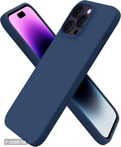 NAFSreg; Compatible with iPhone 15 Pro Max, Slim Liquid Silicone 3 Layers Full Phone Covered Soft Gel Rubber Case Protective Phone Cover (Deep Navy)