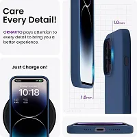 NAFSreg; Compatible with iPhone 15 Pro Max, Slim Liquid Silicone 3 Layers Full Phone Covered Soft Gel Rubber Case Protective Phone Cover (Deep Navy)-thumb2