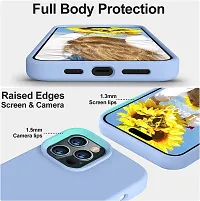 NAFSreg; Compatible with iPhone 15 Pro Max, Slim Liquid Silicone 3 Layers Full Phone Covered Soft Gel Rubber Case Protective Phone Cover (Oriental Blue)-thumb3