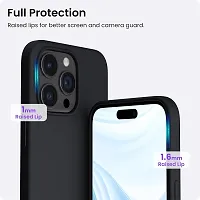 NAFSreg; Silicon Case Cover Compatable with iPhone 15 Pro Case Cover Matte Finish | Slim Fit Silicone Soft Matte Back Case for iPhone 15 Pro (Black)-thumb2