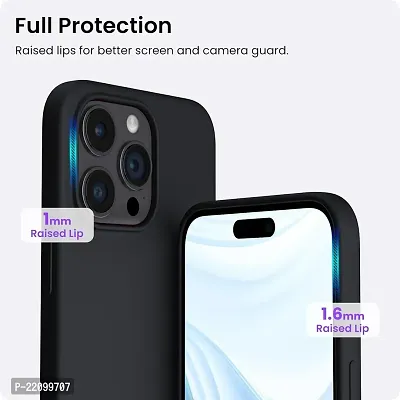 NAFSreg; Silicon Case Cover Compatable with iPhone 15 Pro Case Cover Matte Finish | Slim Fit Silicone Soft Matte Back Case for iPhone 15 Pro (Black)-thumb3