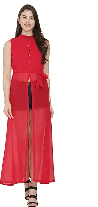 READYON Women Maxi Red Georgette (R-M-A150)-thumb4