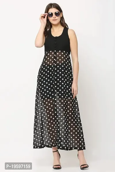 READYON Women Maxi Black Cotton Blend (R-M-A1)