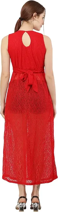 READYON Women Maxi Red Cotton Blend (R-M-A85)-thumb2