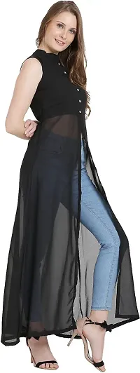 Stylish georgette Black Solid Dress For Women-thumb2