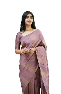 Elegant Purple Art Silk Saree with Blouse piece For Women-thumb2