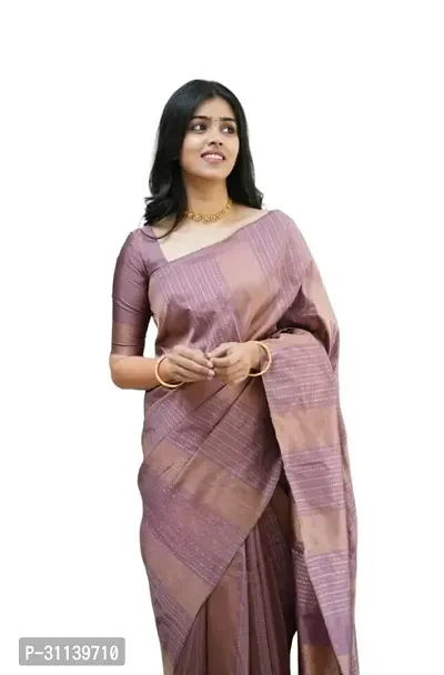 Elegant Purple Art Silk Saree with Blouse piece For Women-thumb3