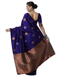 Elegant Blue Art Silk Saree with Blouse piece For Women-thumb3