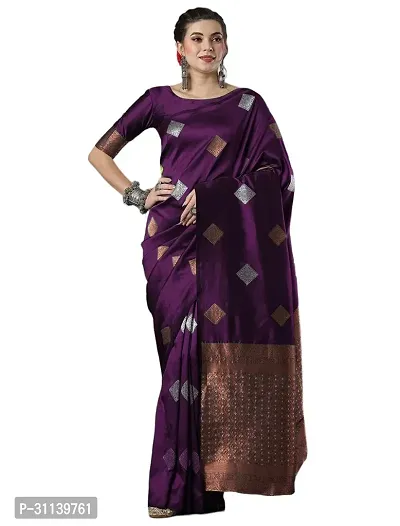 Elegant Magenta Art Silk Saree with Blouse piece For Women-thumb0