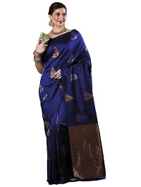 Elegant Blue Art Silk Saree with Blouse piece For Women-thumb1