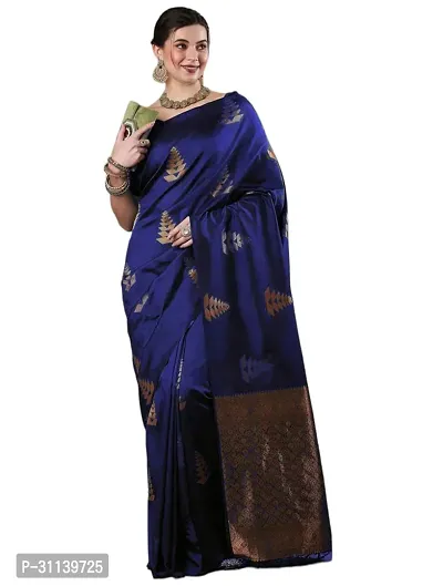 Elegant Blue Art Silk Saree with Blouse piece For Women-thumb2