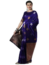 Elegant Blue Art Silk Saree with Blouse piece For Women-thumb2