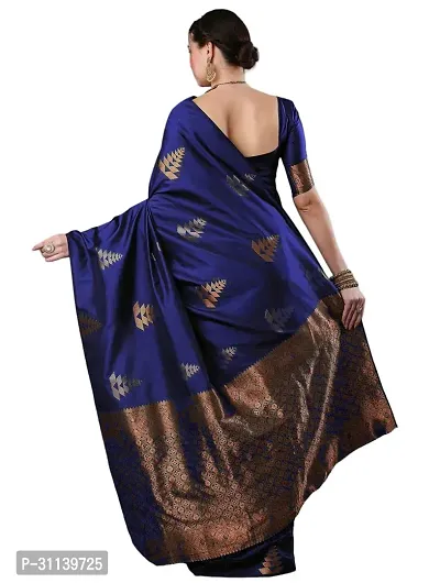 Elegant Blue Art Silk Saree with Blouse piece For Women-thumb4