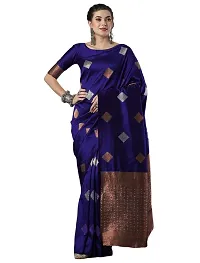 Elegant Blue Art Silk Saree with Blouse piece For Women-thumb1