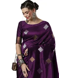 Elegant Magenta Art Silk Saree with Blouse piece For Women-thumb1