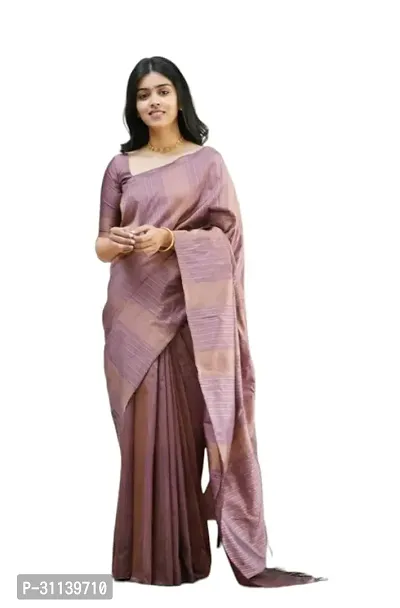 Elegant Purple Art Silk Saree with Blouse piece For Women