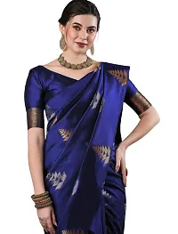 Elegant Blue Art Silk Saree with Blouse piece For Women-thumb2