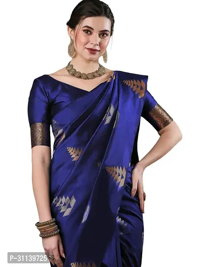 Elegant Blue Art Silk Saree with Blouse piece For Women-thumb3