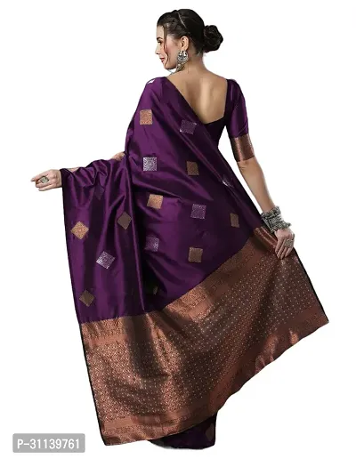 Elegant Magenta Art Silk Saree with Blouse piece For Women-thumb4