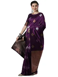 Elegant Magenta Art Silk Saree with Blouse piece For Women-thumb2