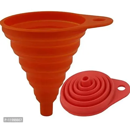 Sleek Design Silicone Funnel for Liquid, Oil and Kitchen use (Pack of 2)